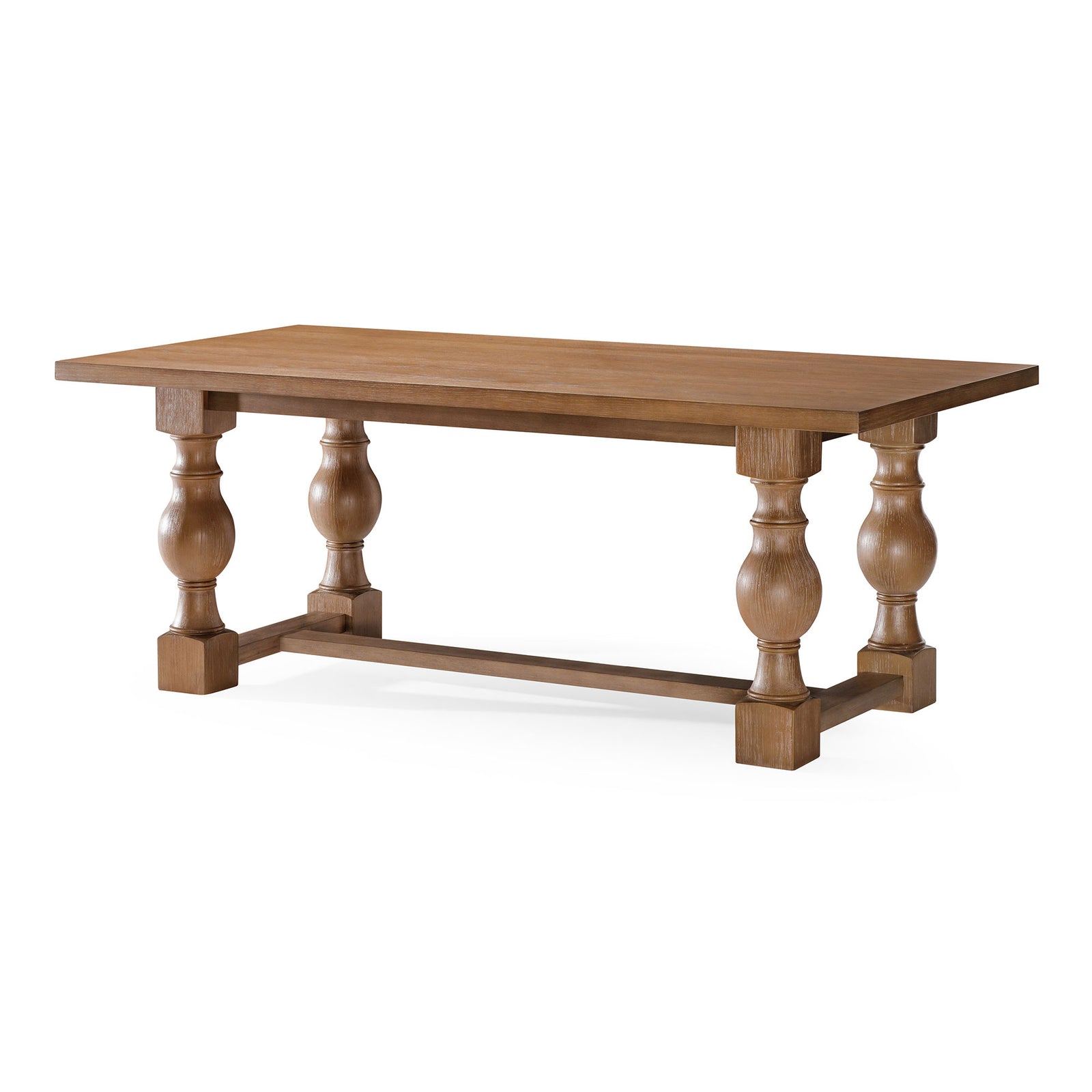 Maven Lane Leon Traditional Wooden Dining Table in Antiqued Natural Finish - VMInnovations