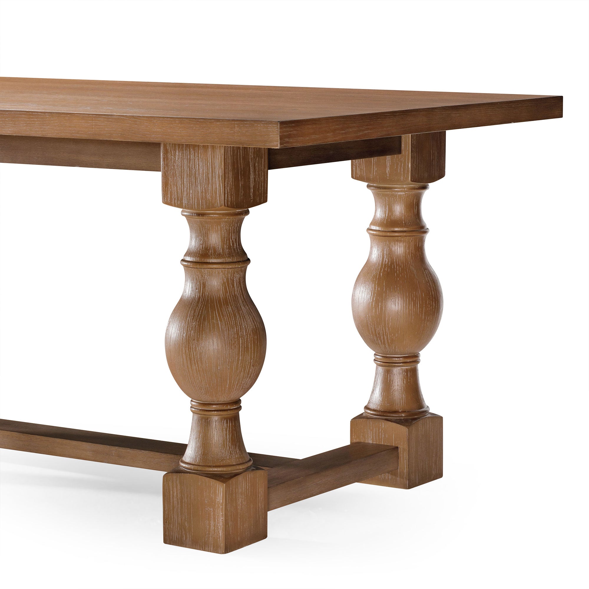 Maven Lane Leon Traditional Wooden Dining Table in Natural Finish (Open Box) - VMInnovations