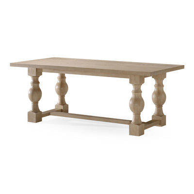 Maven Lane Leon Traditional Wooden Dining Table in Antiqued White Finish - VMInnovations