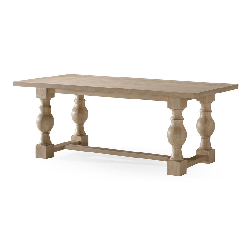 Maven Lane Leon Traditional Wooden Dining Table in Antiqued White Finish