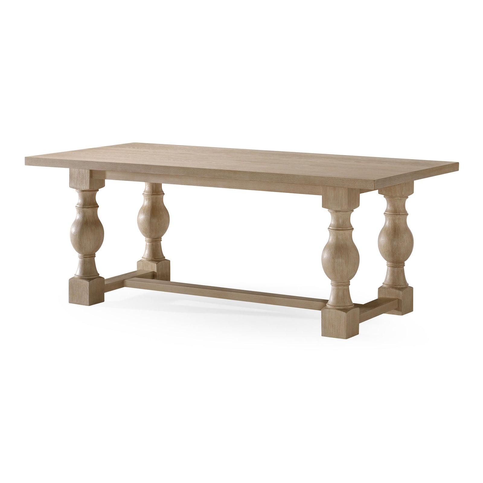 Leon Classical Wooden Dining Table in Antiqued White Finish - VMInnovations