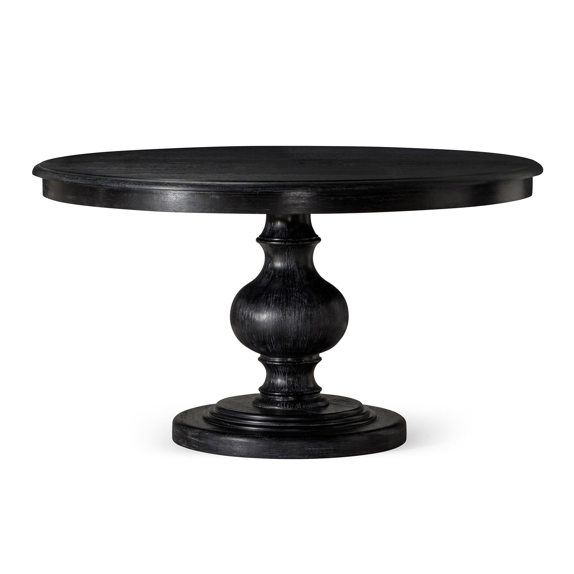 Maven Lane Zola Traditional Round Wooden Dining Table in Black Finish (Open Box) - VMInnovations