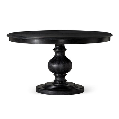 Maven Lane Zola Traditional Round Wooden Dining Table in Black Finish (Open Box) - VMInnovations
