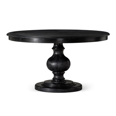 Maven Lane Zola Traditional Round Wooden Dining Table in Antiqued Black Finish