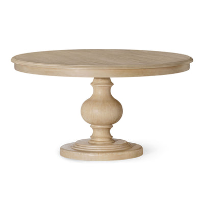 Maven Lane Zola Traditional Round Wooden Dining Table in Antiqued White Finish