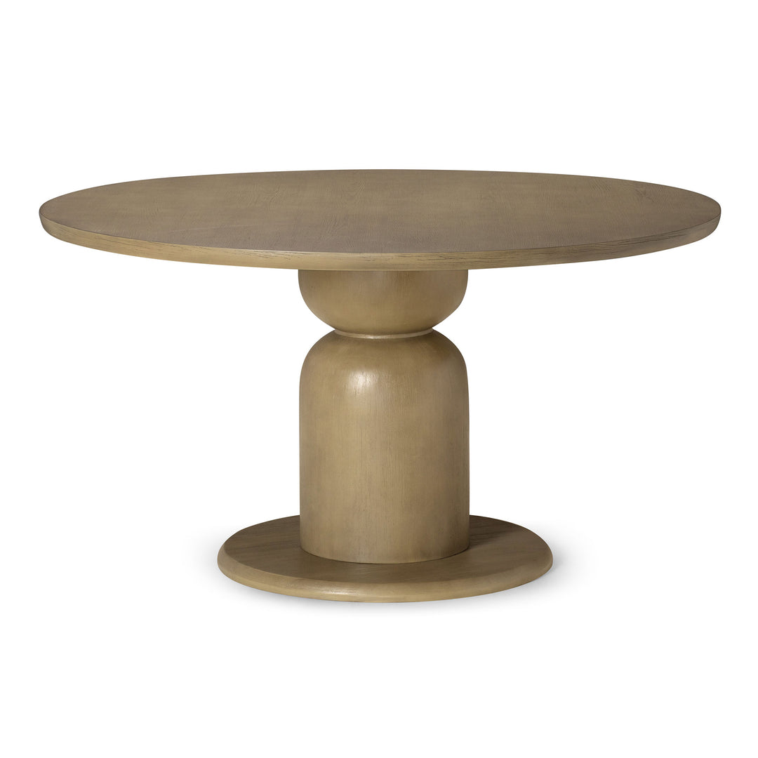 Mila Contemporary Round Wooden Dining Table in Refined Grey Finish