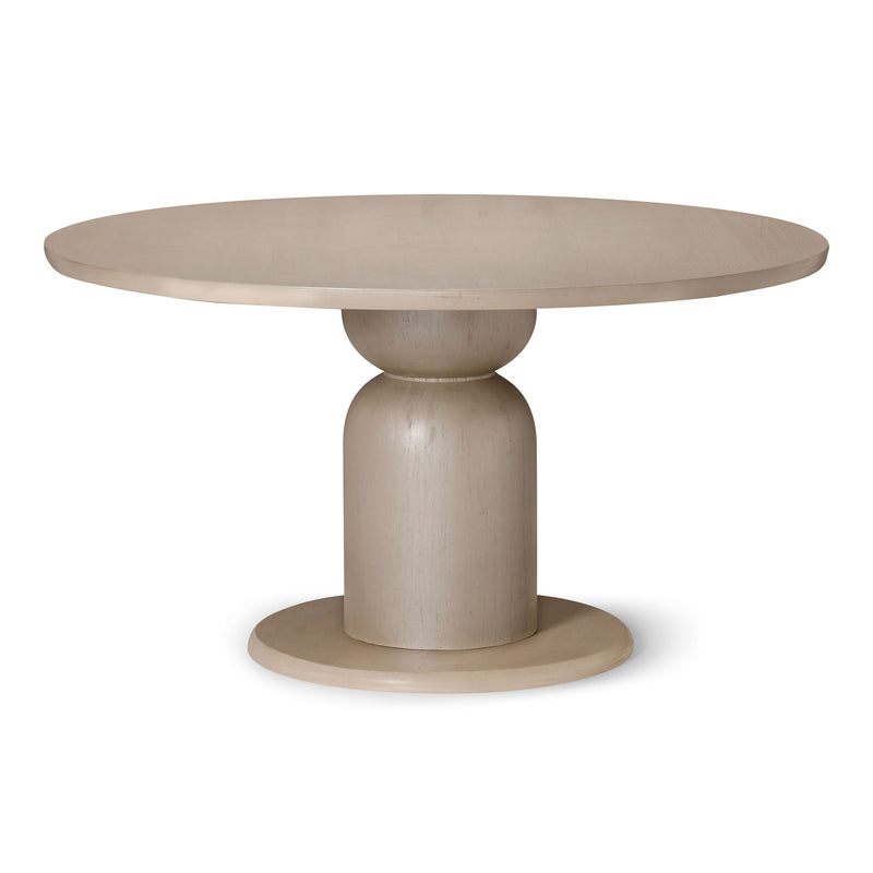 Maven Lane Mila Contemporary Round Wooden Dining Table in Refined White Finish