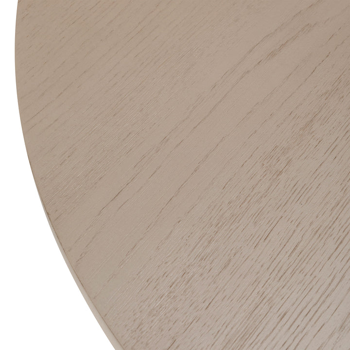 Maven Lane Mila Round Wooden Dining Table in Refined White Finish (Used) - VMInnovations