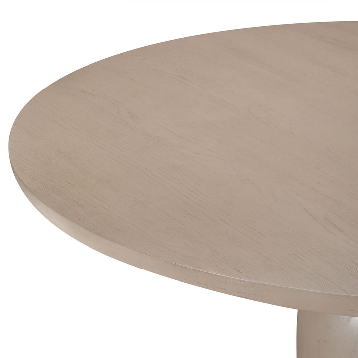 Maven Lane Mila Round Wooden Dining Table in Refined White Finish (Used) - VMInnovations