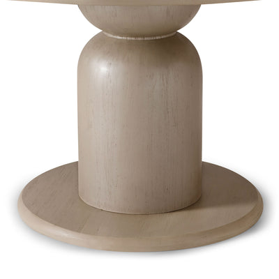 Maven Lane Mila Round Wooden Dining Table in Refined White Finish (Used) - VMInnovations