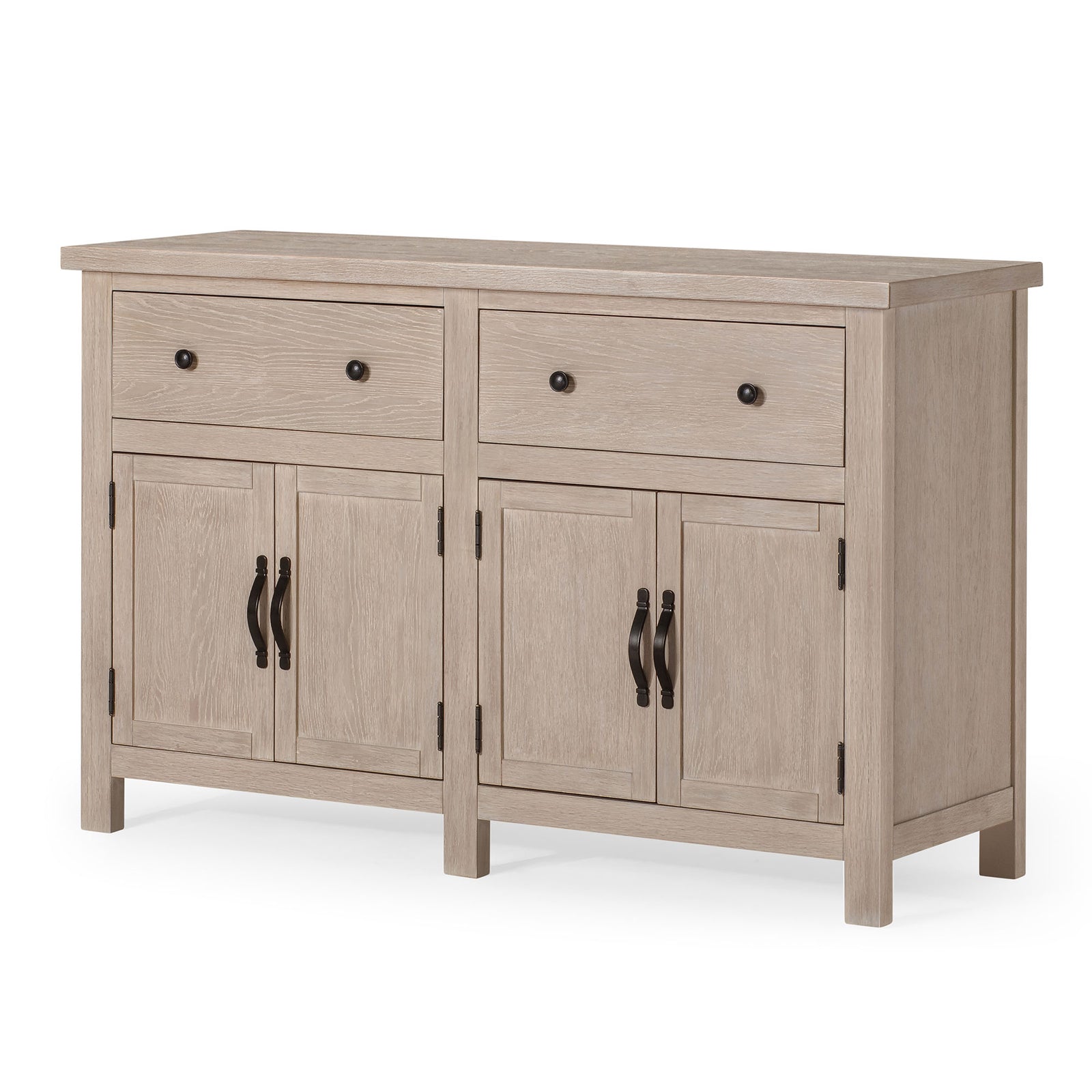 Maven Lane Felix Rustic Wooden Sideboard in Weathered White Finish - VMInnovations