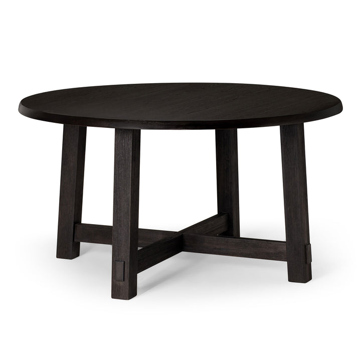 Maven Lane Sasha Round Wooden Dining Table in Weathered Black Finish (For Parts) - VMInnovations