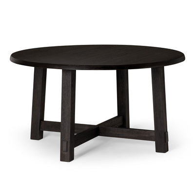 Maven Lane Sasha Round Wooden Dining Table in Weathered Black Finish - VMInnovations