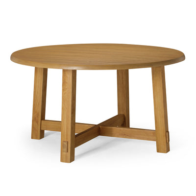 Maven Lane Sasha Round Wooden Dining Table in Weathered Natural Finish