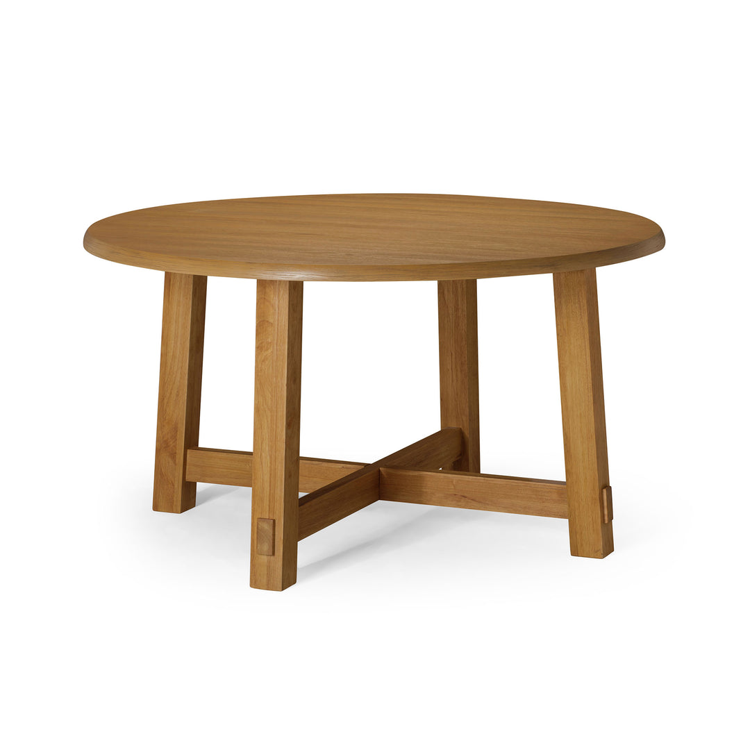 Maven Lane Sasha Round Wooden Dining Table in Weathered Natural Finish(Open Box) - VMInnovations