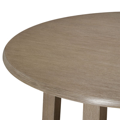 Maven Lane Sasha Round Wooden Dining Table in Weathered Grey Finish