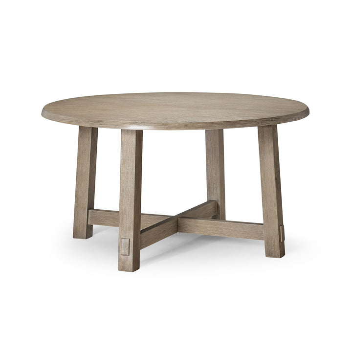 Maven Lane Sasha Round Wooden Dining Table in Weathered Grey Finish (Used) - VMInnovations