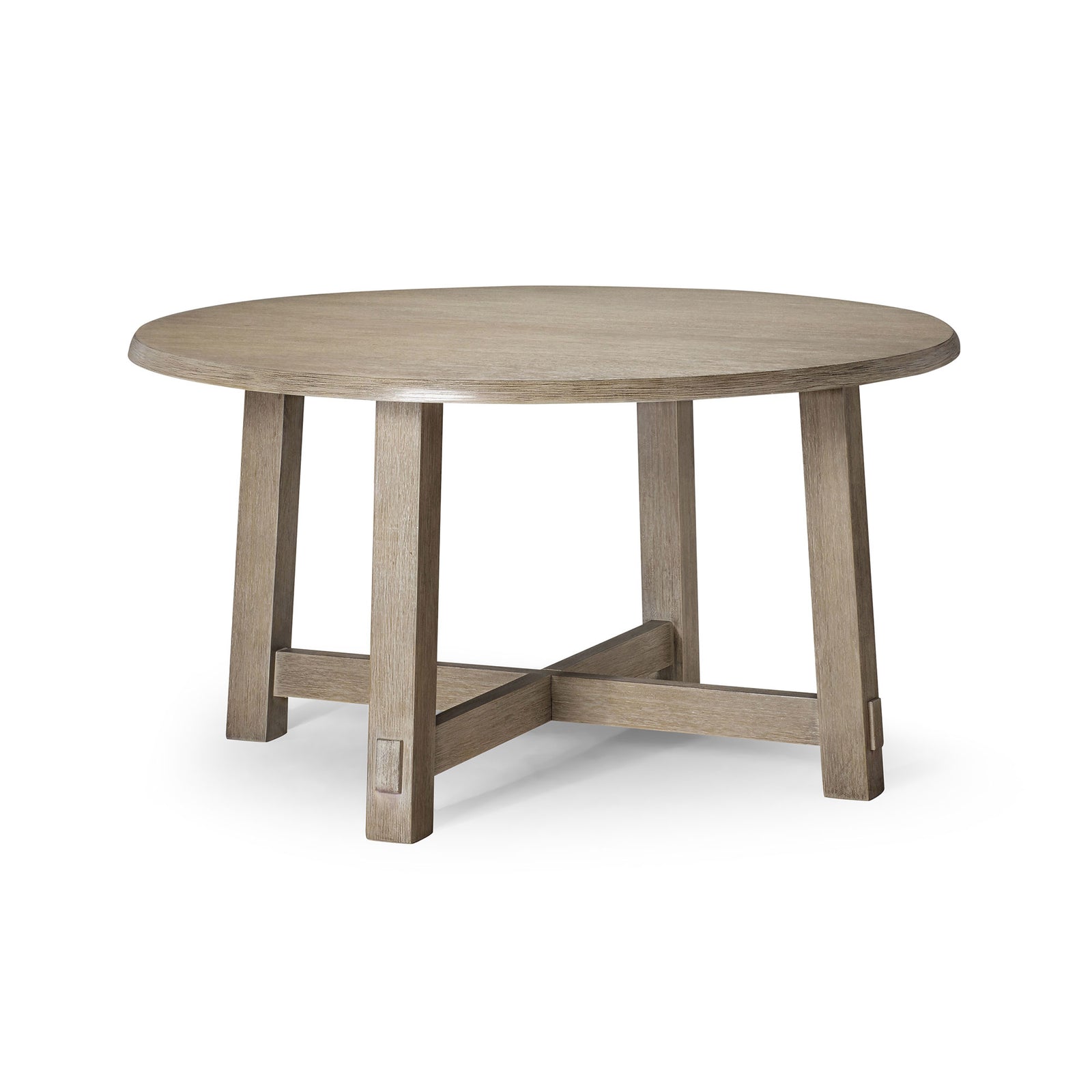 Maven Lane Sasha Round Wooden Dining Table in Weathered Grey Finish - VMInnovations