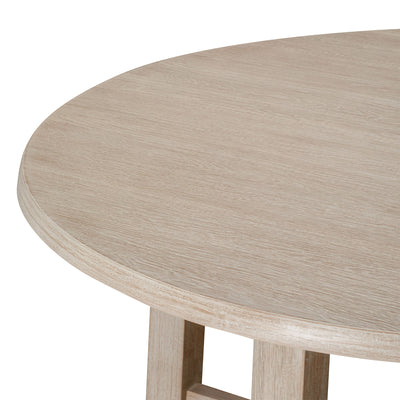 Maven Lane Sasha Round Wooden Dining Table in Weathered White Finish (For Parts)