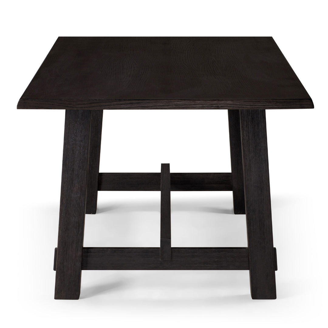 Yves Organic Rectangular Wooden Dining Table in Weathered Black Finish