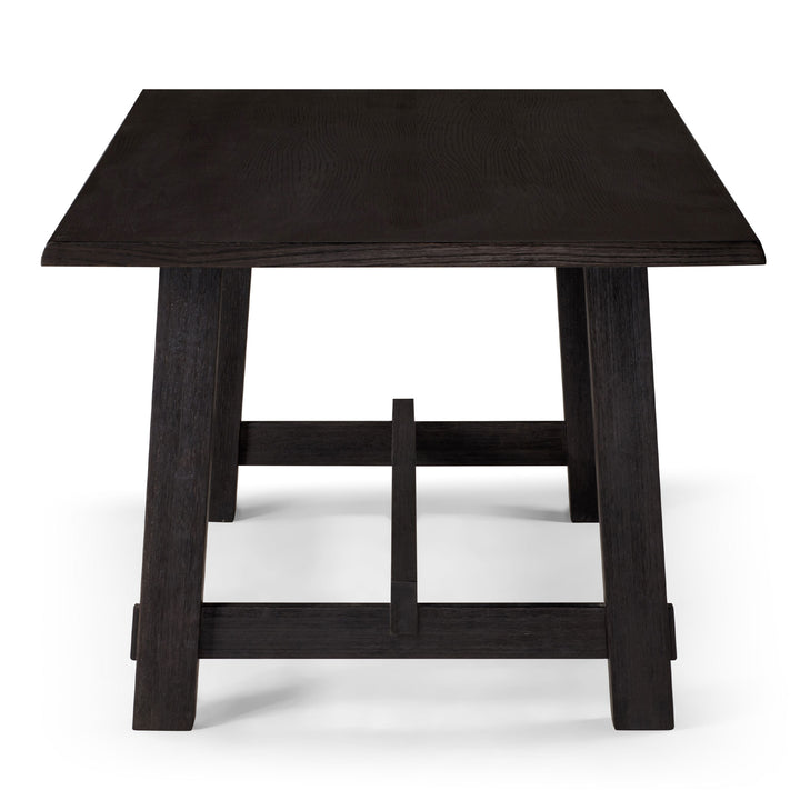 Yves Organic Rectangular Wooden Dining Table in Weathered Black Finish