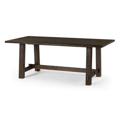 Maven Lane Yves Rectangular Wooden Dining Table in Weathered Brown Finish