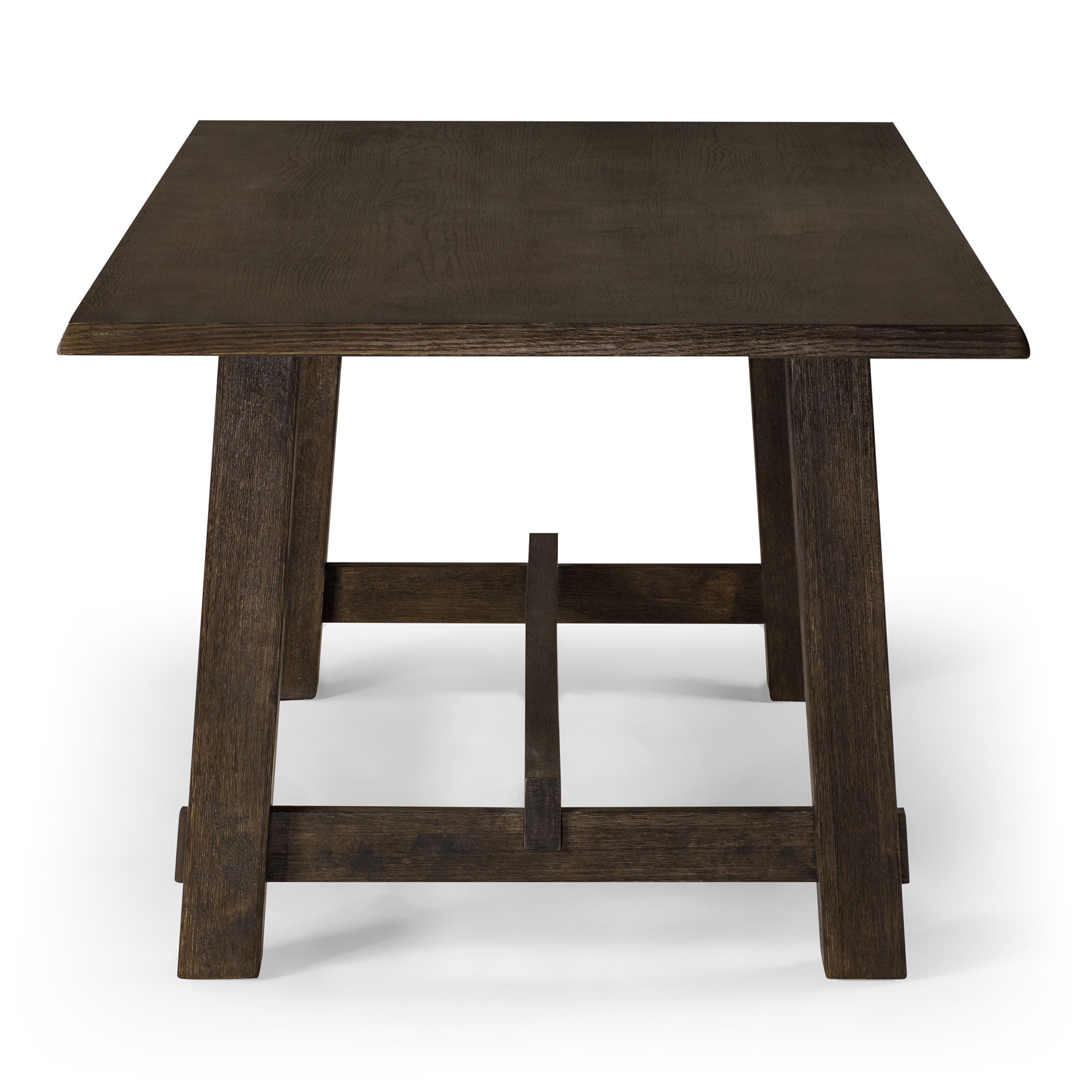 Maven Lane Yves Rectangular Wooden Dining Table in Weathered Brown Finish (Used) - VMInnovations