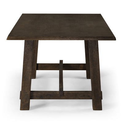 Maven Lane Yves Rectangular Wooden Dining Table in Weathered Brown Finish (Used) - VMInnovations