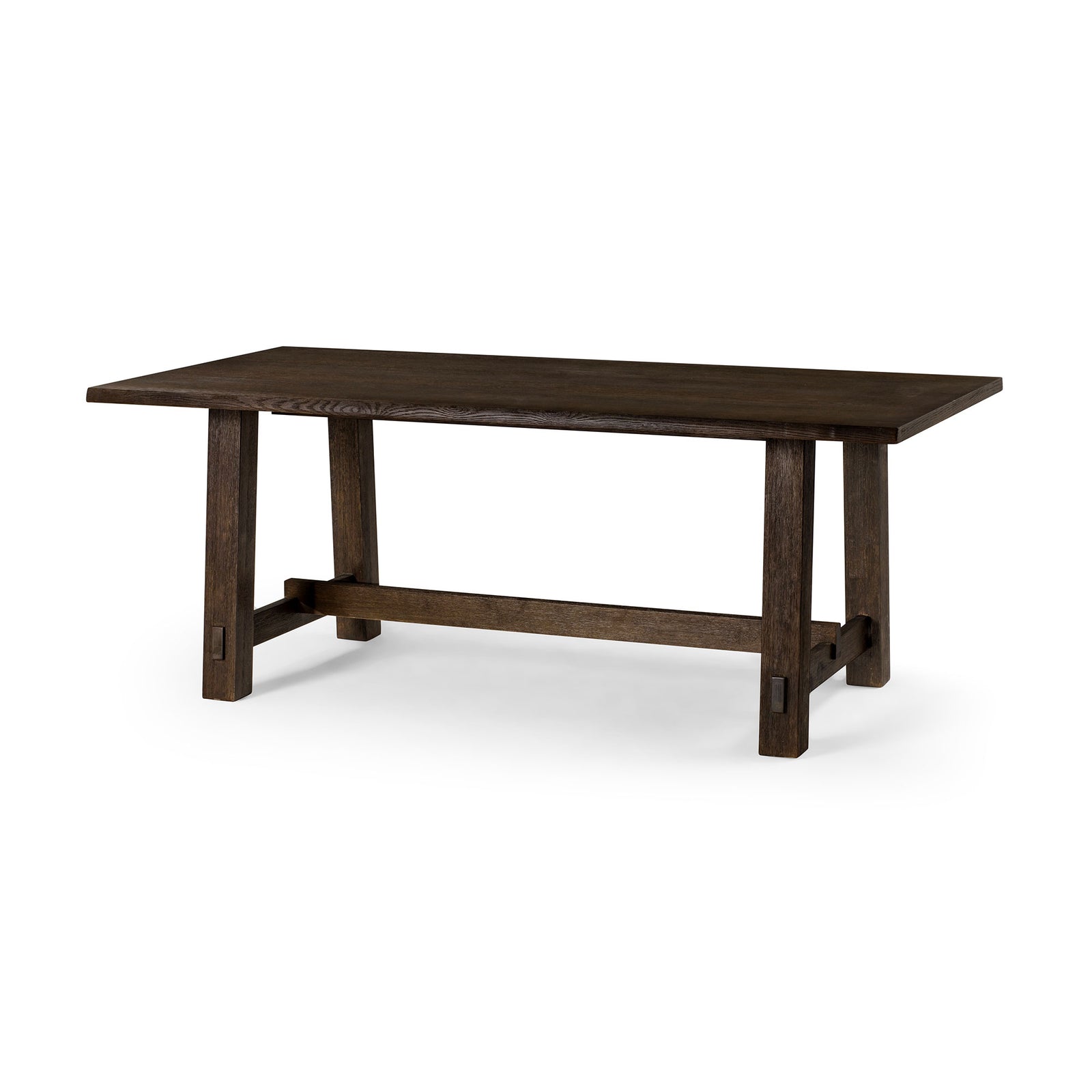 Yves Organic Rectangular Wooden Dining Table in Weathered Brown Finish - VMInnovations