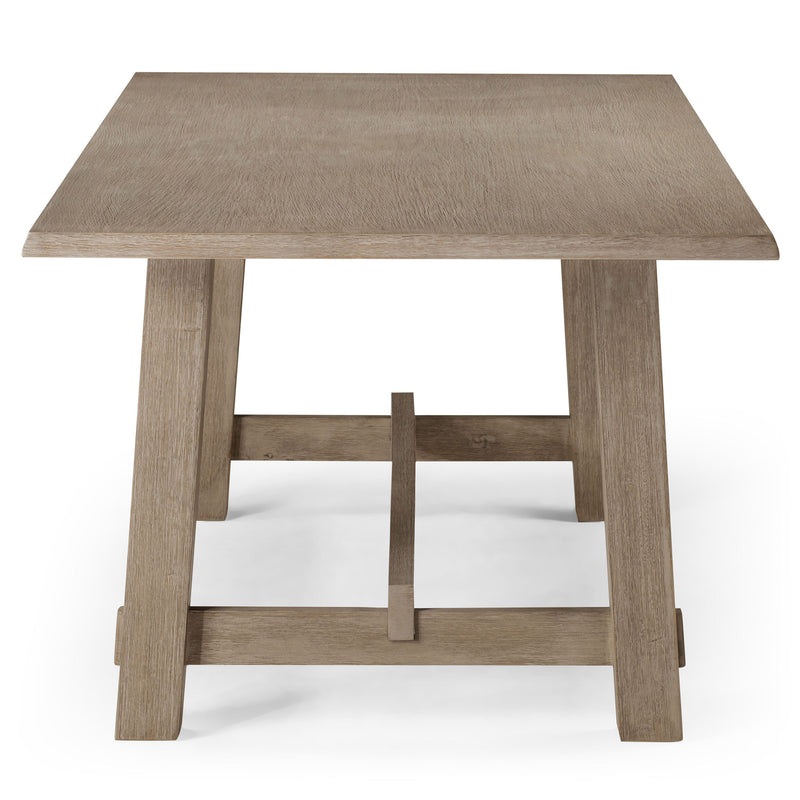 Maven Lane Yves Rectangular Wooden Dining Table in Weathered Grey Finish