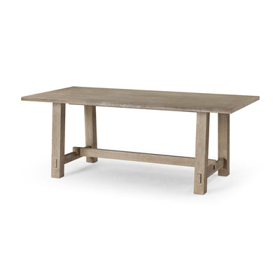 Maven Lane Yves Rectangular Wooden Dining Table in Weathered Grey Finish (Used) - VMInnovations