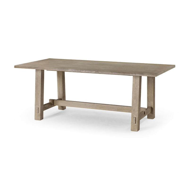 Maven Lane Yves Rectangular Wooden Dining Table in Weathered Grey Finish