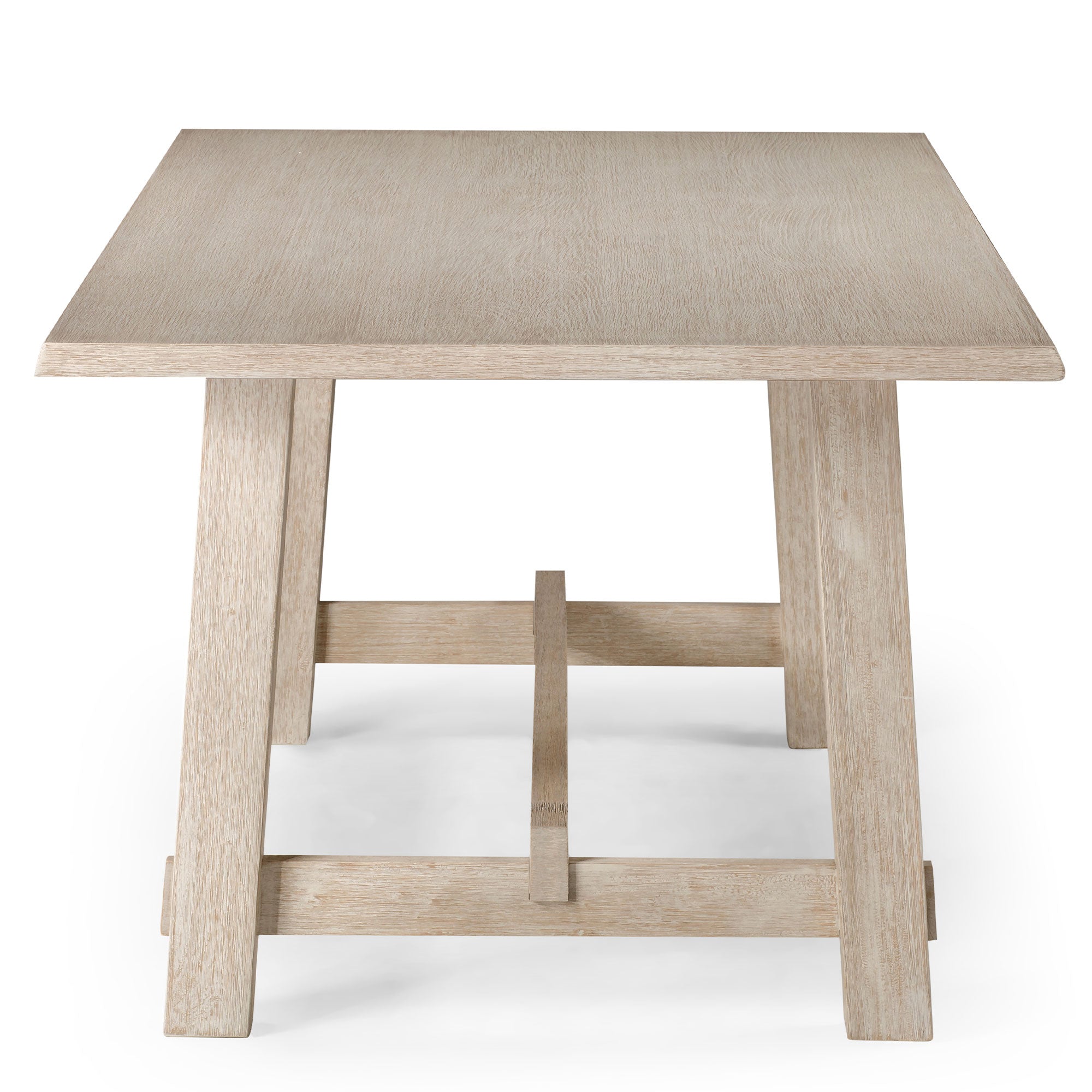 Maven Lane Yves Rectangular Wooden Dining Table in Weathered White Finish - VMInnovations