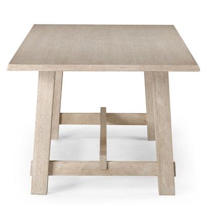 Maven Lane Yves Rectangular Wooden Dining Table in Weathered White Finish