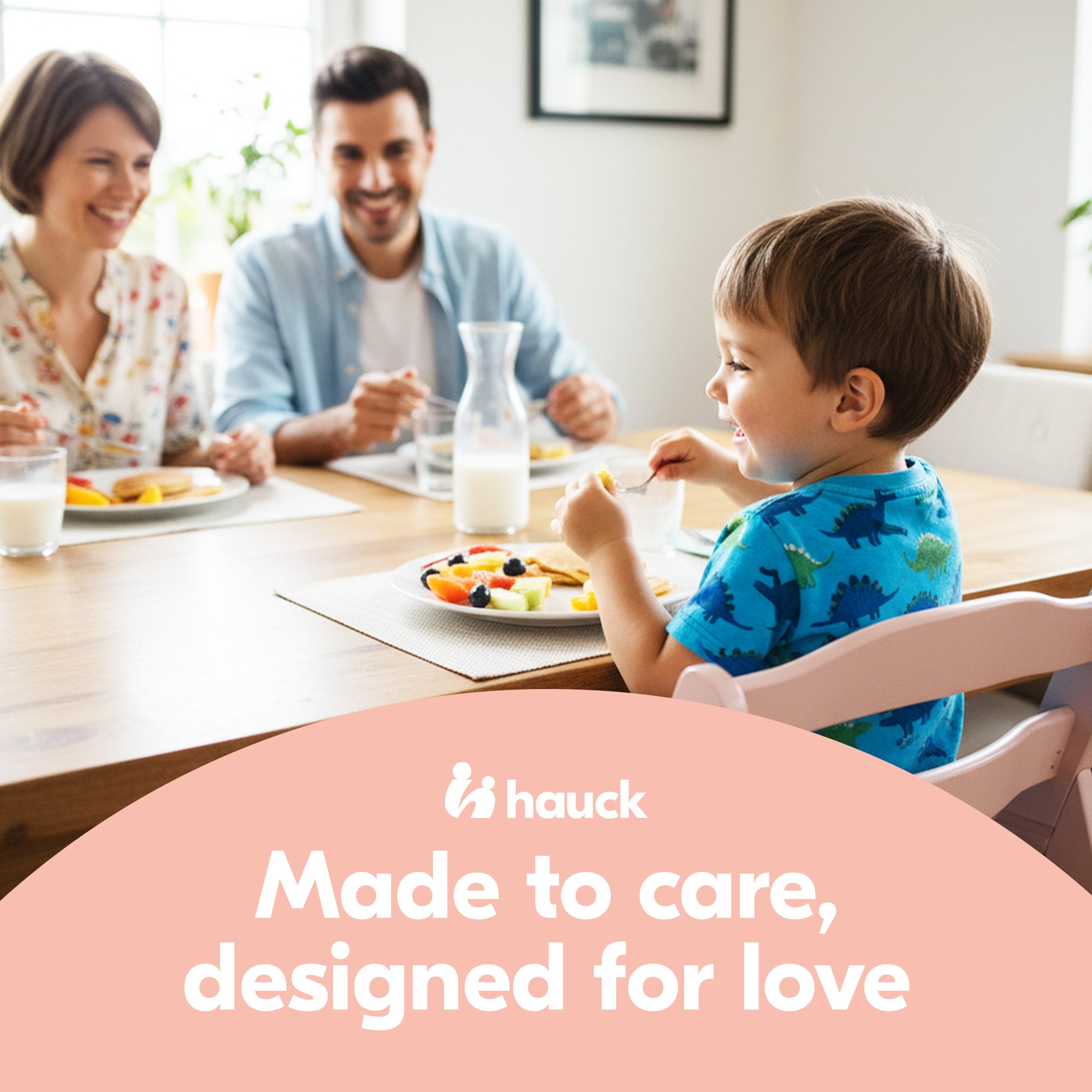 hauck Alpha+ Grow Along Wooden Highchair, Beechwood, Rose Finish (Open Box)