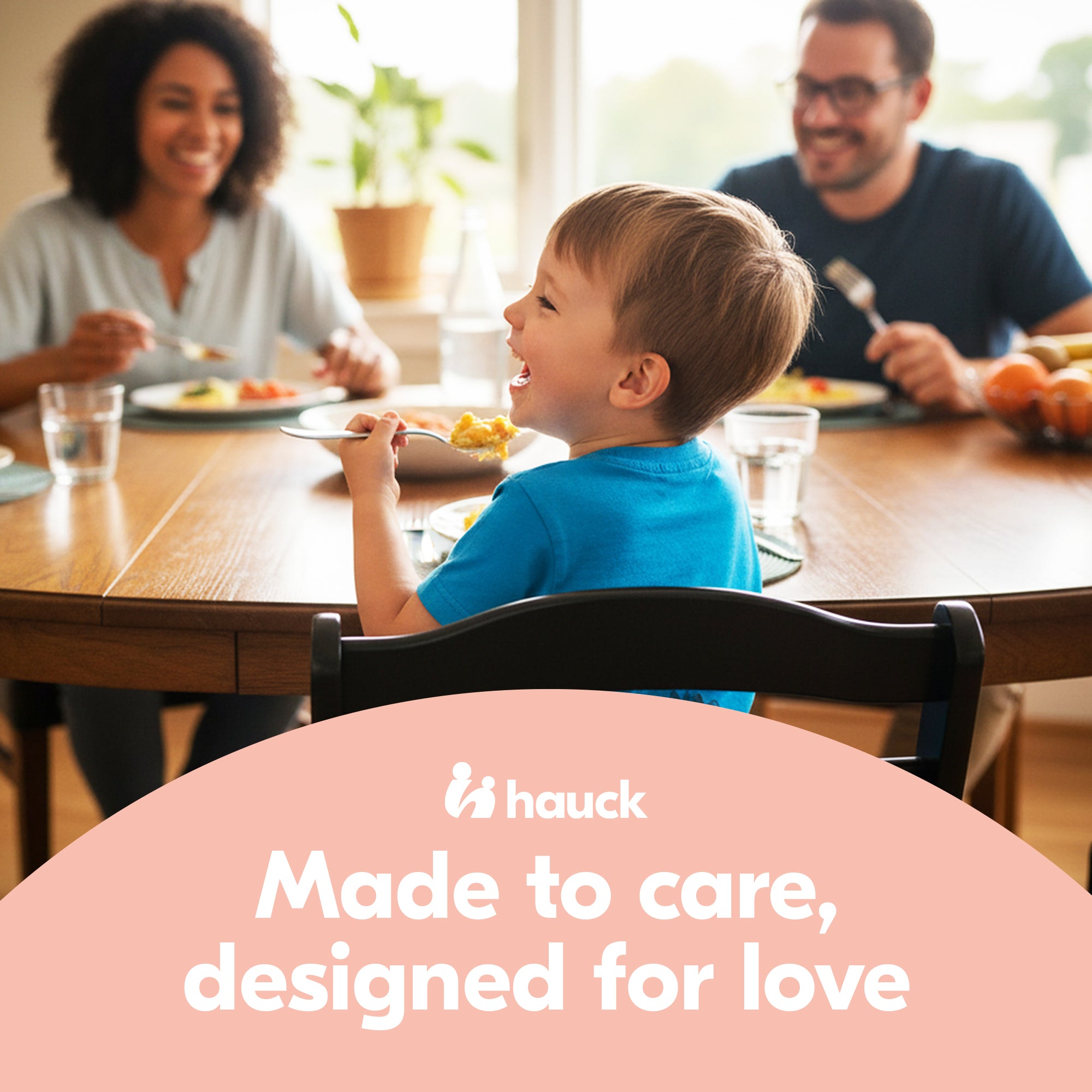 hauck Alpha+ Adjustable Wooden Highchair, Beechwood, Black Finish (Open Box)
