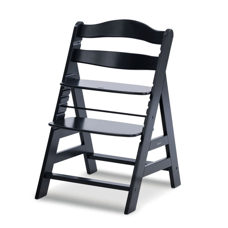 hauck Alpha+ Adjustable Wooden Highchair, Beechwood, Black Finish (Open Box)