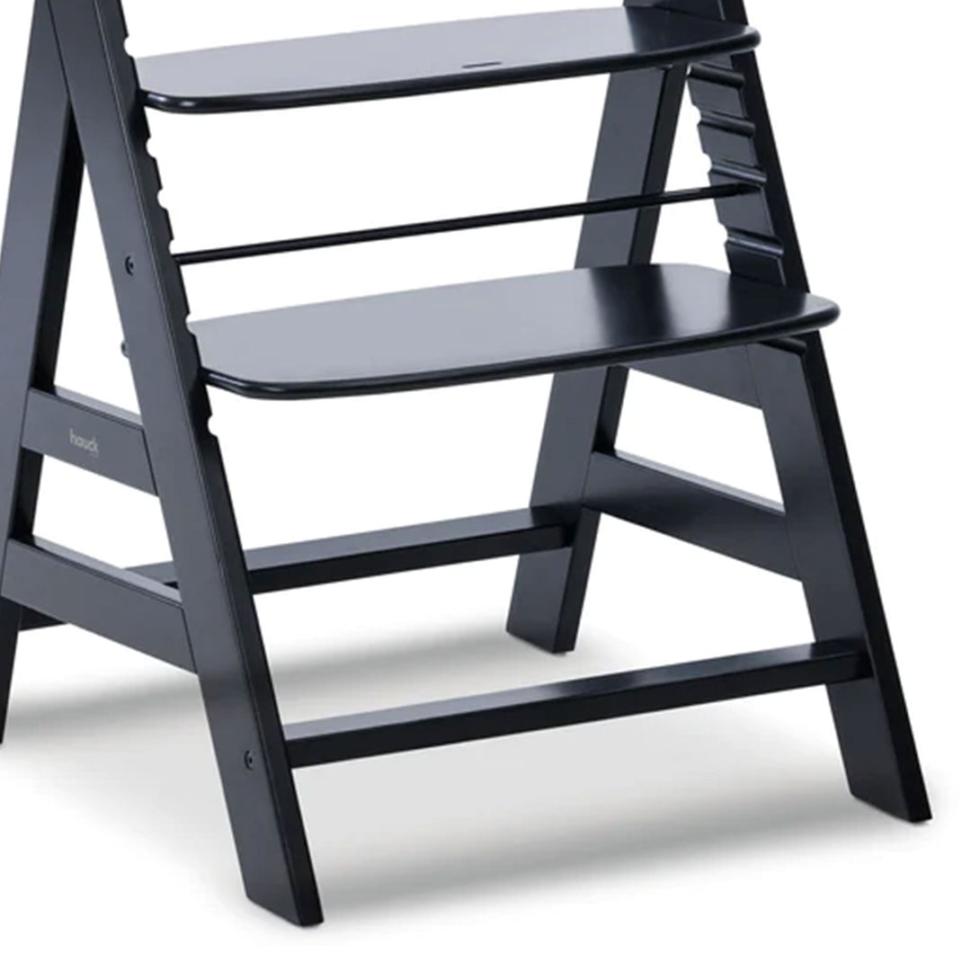 hauck Alpha+ Adjustable Wooden Highchair, Beechwood, Black Finish (Open Box) - VMInnovations