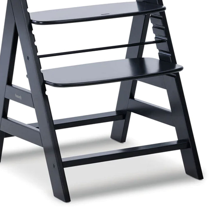 hauck Alpha+ Adjustable Wooden Highchair, Beechwood, Black Finish (Open Box) - VMInnovations
