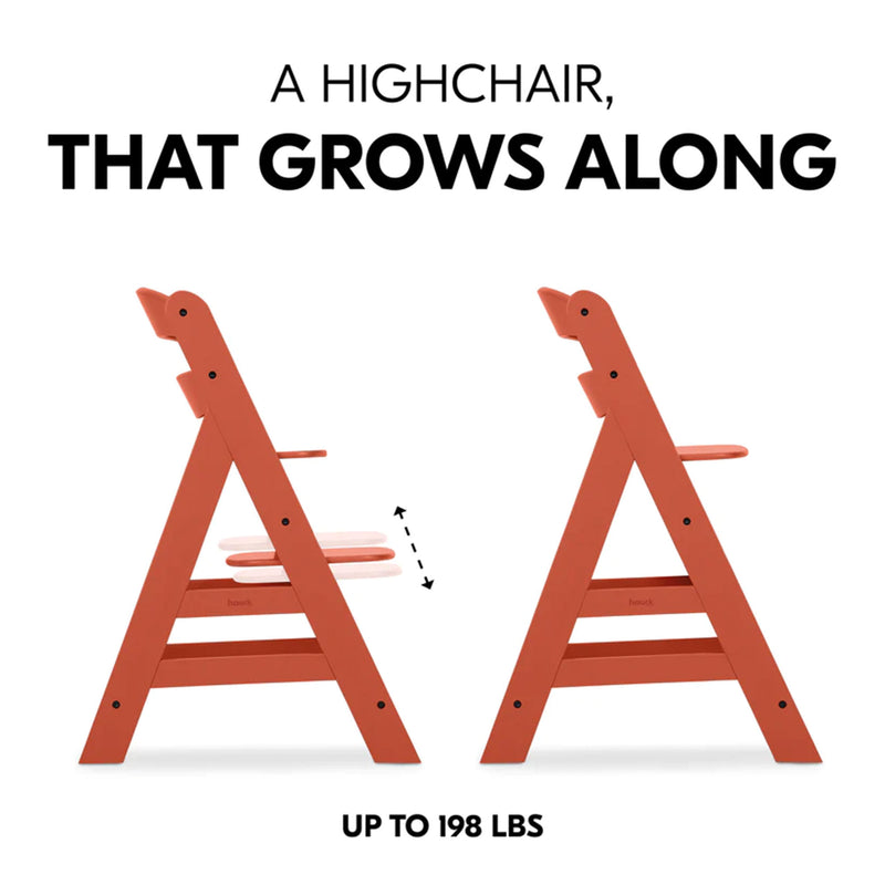 hauck Alpha+ Grow Along Adjustable Wooden Highchair, Beechwood, Cork Finish