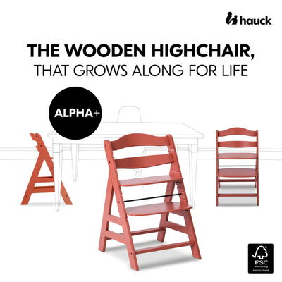 hauck Alpha+ Grow Along Adjustable Wooden Highchair, Beechwood, Cork Finish