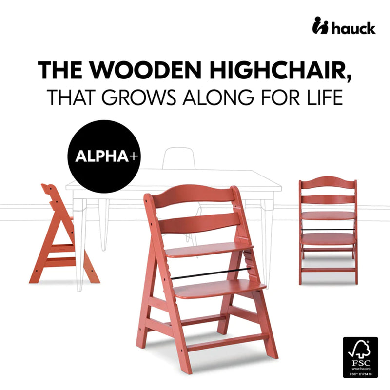 hauck Alpha+ Grow Along Adjustable Wooden Highchair, Beechwood (Open Box)