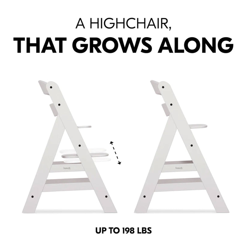 hauck Alpha+ Grow Along Adjustable Wooden Highchair, Beechwood, Creme Finish