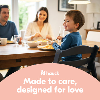 hauck Alpha+ Grow Along Adjustable Wooden Highchair, Beechwood, Dark Grey Finish (Open Box)