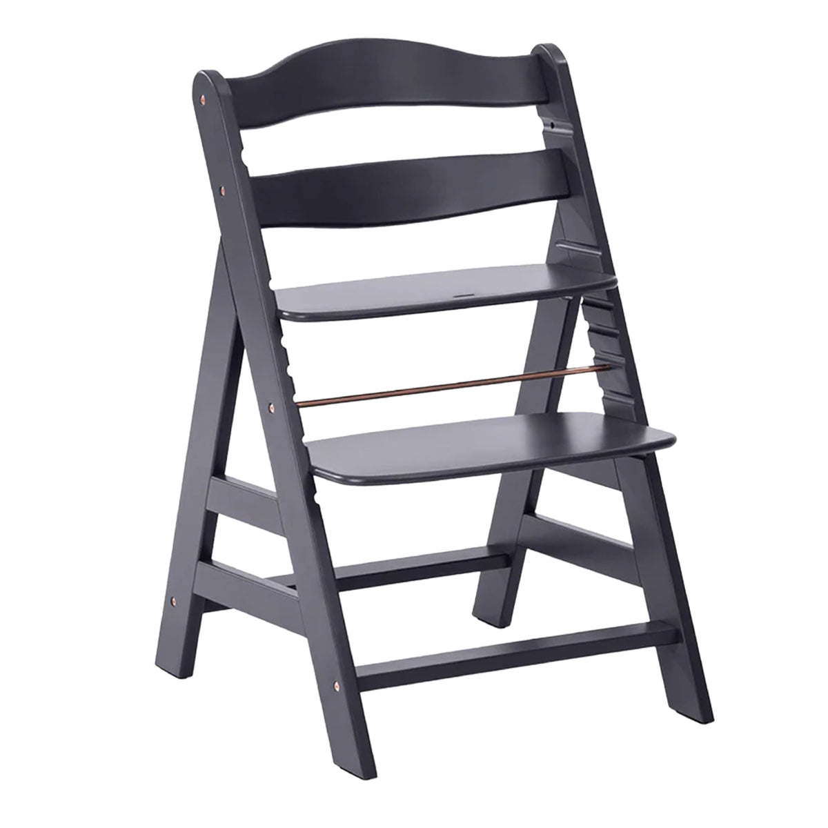 hauck Alpha+ Grow Along Adjustable Wooden Highchair, Beechwood, Dark Grey Finish (Open Box)