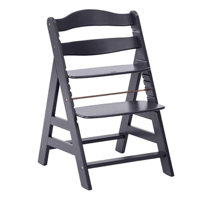 hauck Alpha+ Grow Along Adjustable Wooden Highchair, Beechwood, Dark Grey Finish (Open Box)