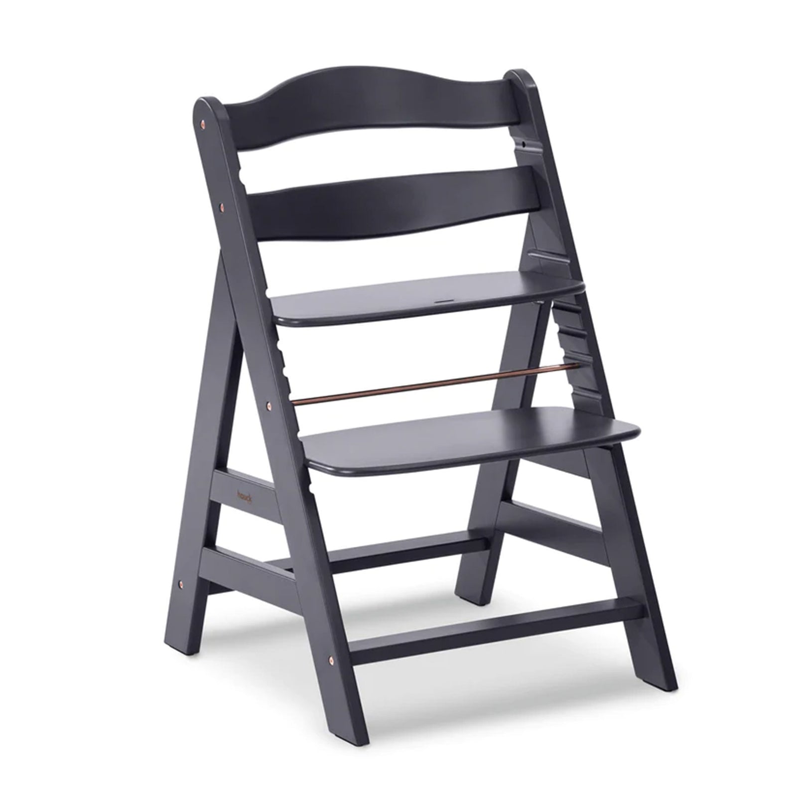 hauck Alpha+ Grow Along Adjustable Wooden Highchair, Beechwood, Dark Grey Finish - VMInnovations