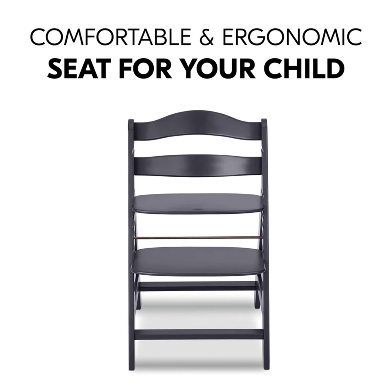 hauck Alpha+ Grow Along Adjustable Wooden Highchair, Beechwood, Dark Grey Finish (Open Box) - VMInnovations