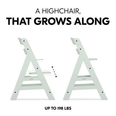 hauck Alpha+ Grow Along Adjustable Wooden Highchair, Beechwood, Mint (Open Box)