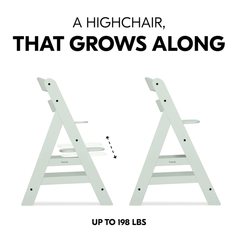 hauck Alpha+ Grow Along Adjustable Wooden Highchair, Beechwood, Mint Finish
